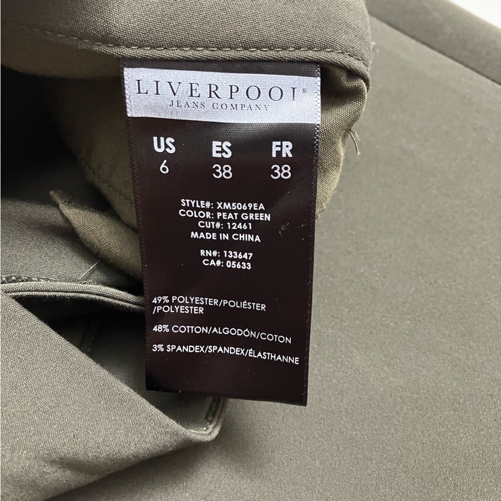LIVERPOOL army green slacks - Picture 5 of 7